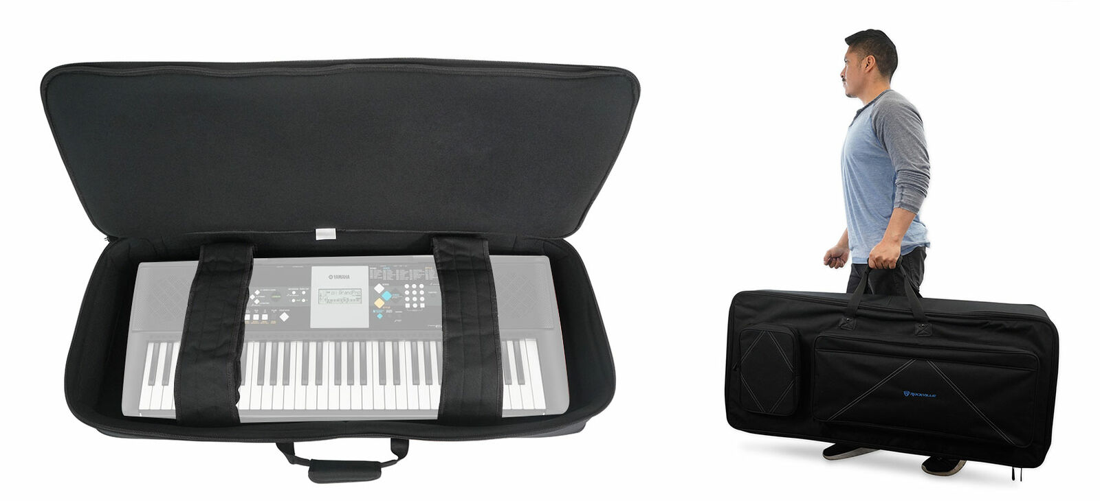 Super special price Rockville 61 Key Padded Rigid Durable Bag For Gig New York Mall Keyboard Case