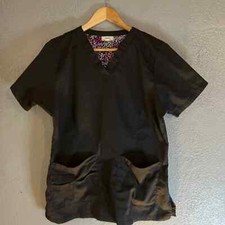 MAEVN women  s scrubs top black size L