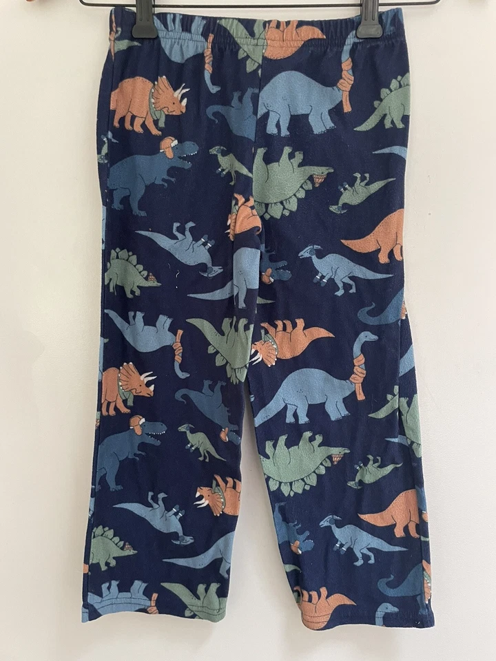 Pantalones de pijama Carter's para niños con estampado de dinosaurio acogedor polar azul marino talla 6 Foto 3 de 4