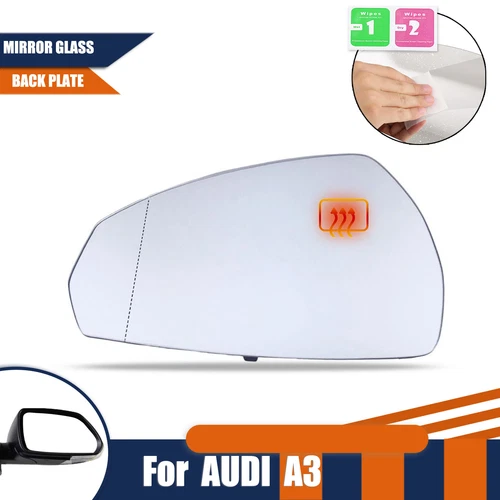 Heated Rearview Mirror Glass Left Driver Side N/S For AUDI A3 2013-2020 2014