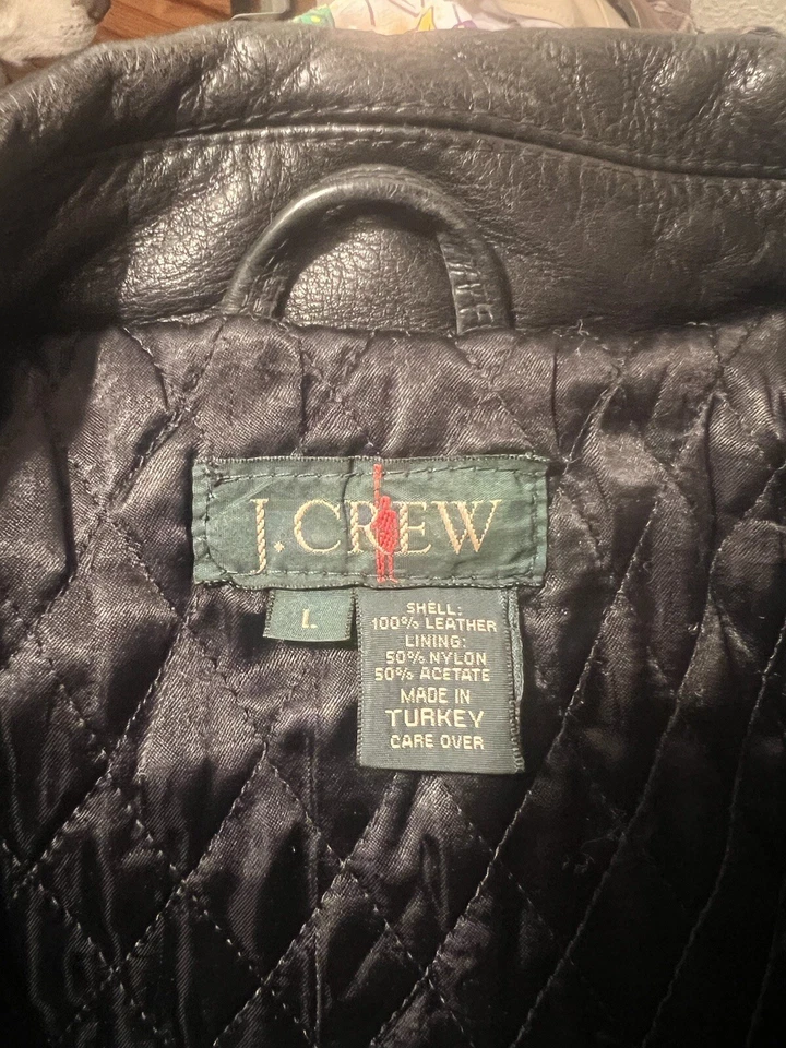 Chaqueta de cuero genuino vintage para hombre J.Crew con cremallera completa apenas usada Foto 2 de 2