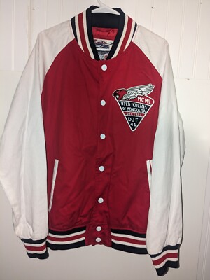Decibel Authentic Clothing Varsity jacket Bomber jacket Red White Vintage Rare*