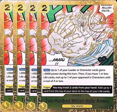 One Piece TCG - 4er Playset - OP05-115 Two-Hundred Million Volts Amaru R/EN/NM