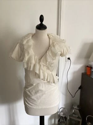 Haut RALPH LAUREN taille S écru très bon état - Photo 1/4
