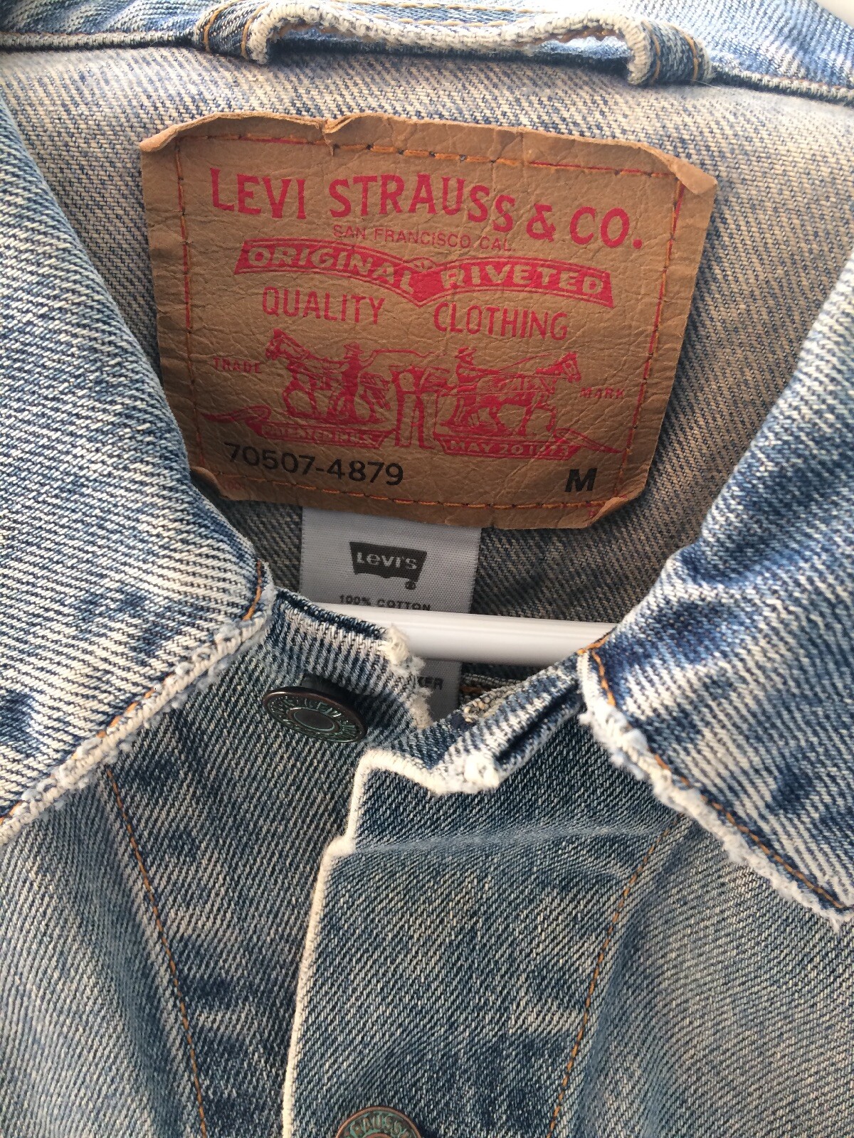 Vintage mens Levis trucker Jean Jacket medium denim j… Gem