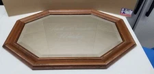 Jack Daniels Whiskey Octogonal Shaped Wood Framed Mirror 29" X 21" Shelf W1