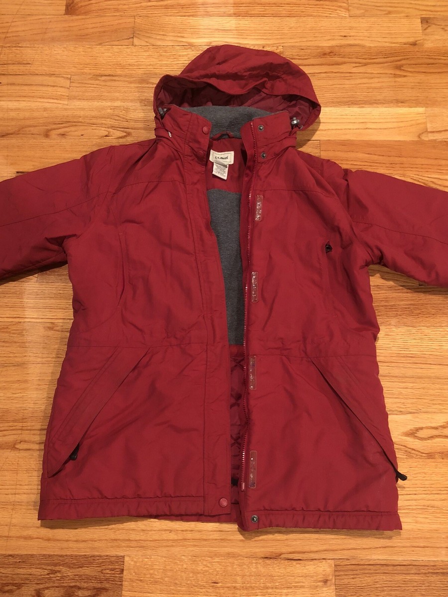 LL Bean Women's Thinsulate Lined Hooded Jacket Coat Red 0BDX2 Size