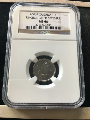 2006P  NGC Graded Canadian, ¢10 Cent, **MS-68 (BU)** Unc Set Issue #098