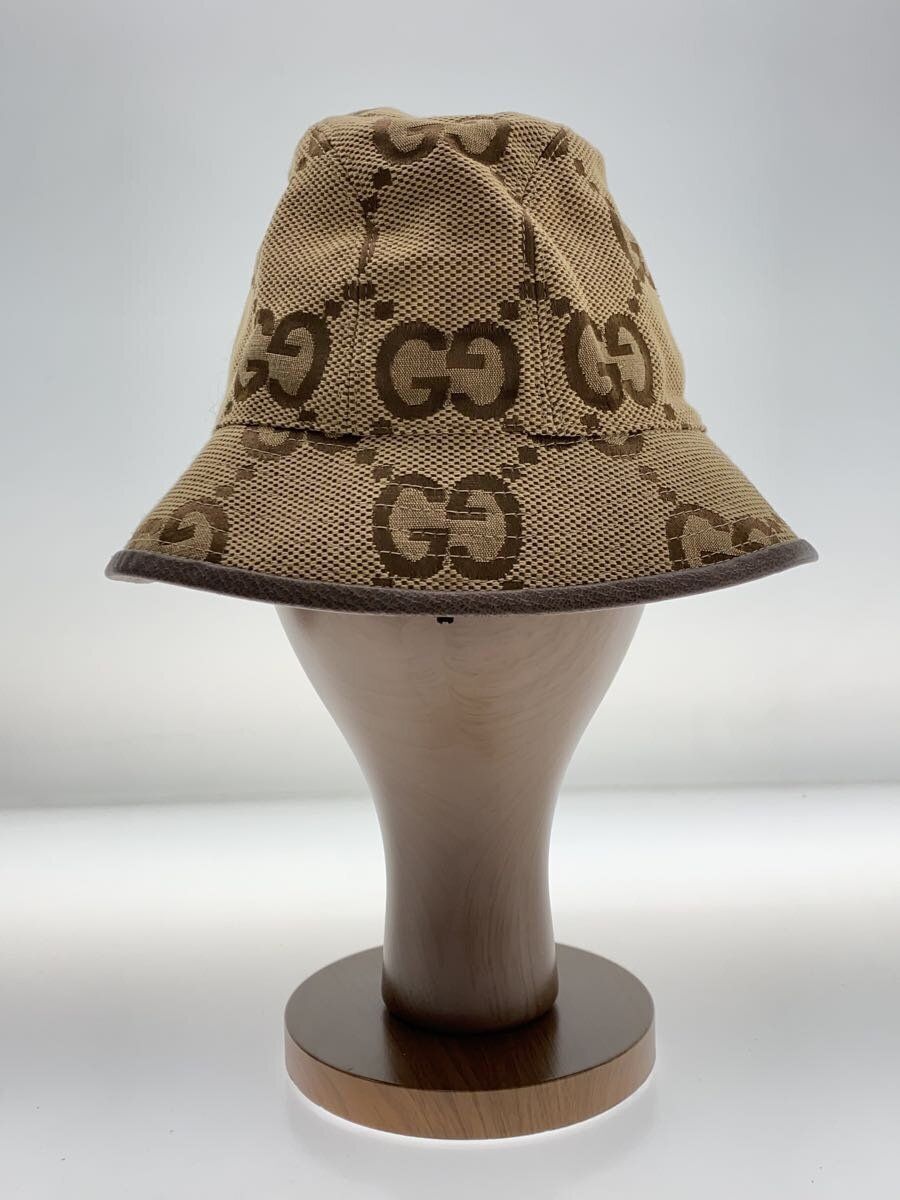 GUCCI Hat Jumbo GG Bucket S Canvas Brown Total Pattern Mens GUCCI Hat Jumbo GG Bucket S Canvas Brown Total Pattern Mens
