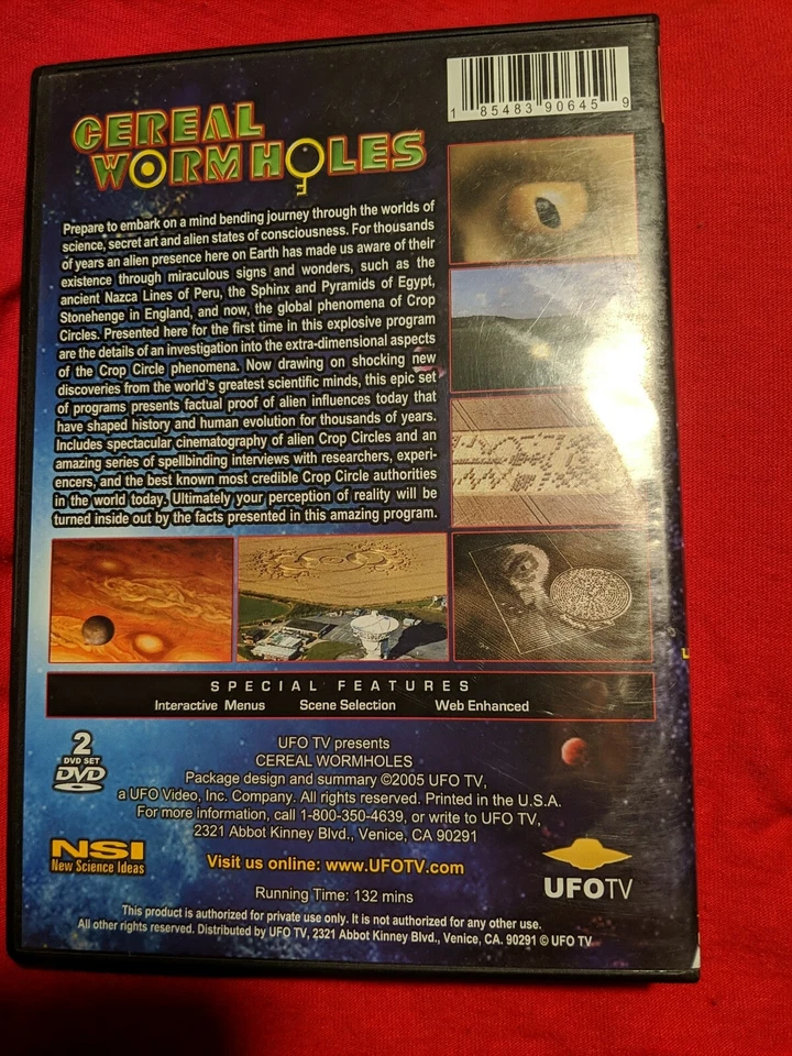 CEREAL WORM HOLES -  UFO - ALIEN-2 DVD SET - 2005 - UFO TV SPECIAL - Image 2 of 4