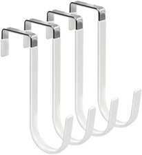 Over The Door Hooks, 4 Pack Hangers Hooks with Rubber Prevent Scratches Heavy Du