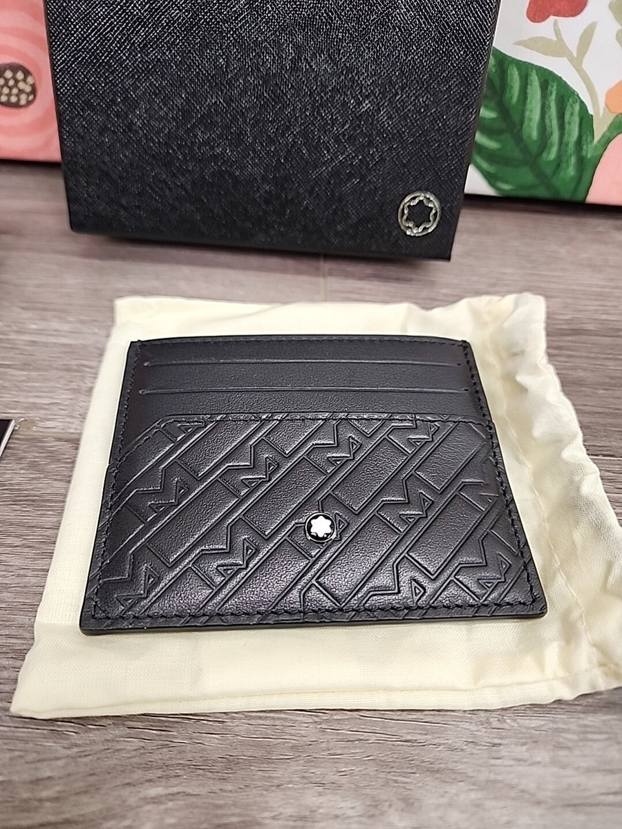 MONTBLANC M_Gram 4810 Compact Credit Card Holder 6cc Black Leather New