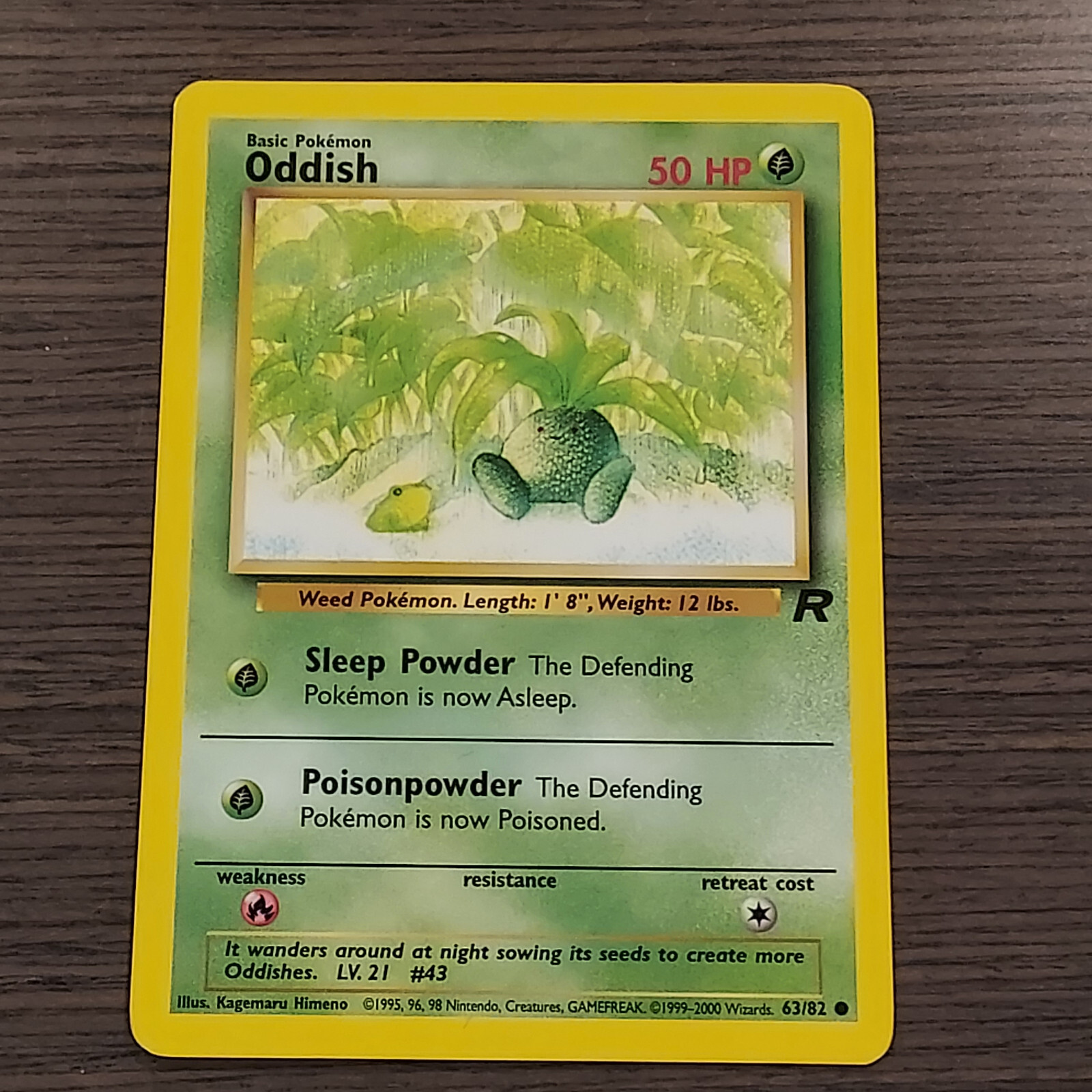 Oddish 63/82 Team Rocket Pokemon Card Nice!