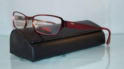 NEU > HUGO BOSS HUGO 0058 L2R MATTROT TITAN Brille Gestell Größe 54