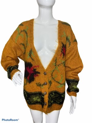 v neck oversized cardigan