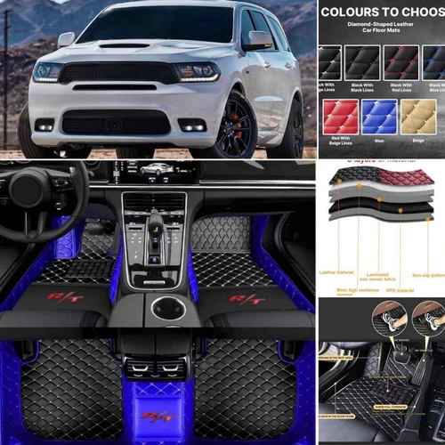 Carpets For Dodge Durango RT SRT Hellcat 2004-2024 Car Floor Mats Leather - Bild 7 von 34