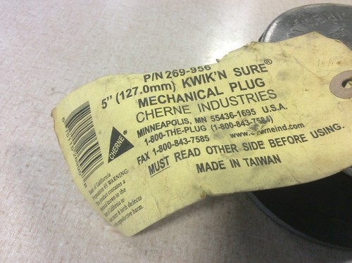Cherne 269-956, Kwik’n Sure Plug 5" Diameter - Picture 2 of 7