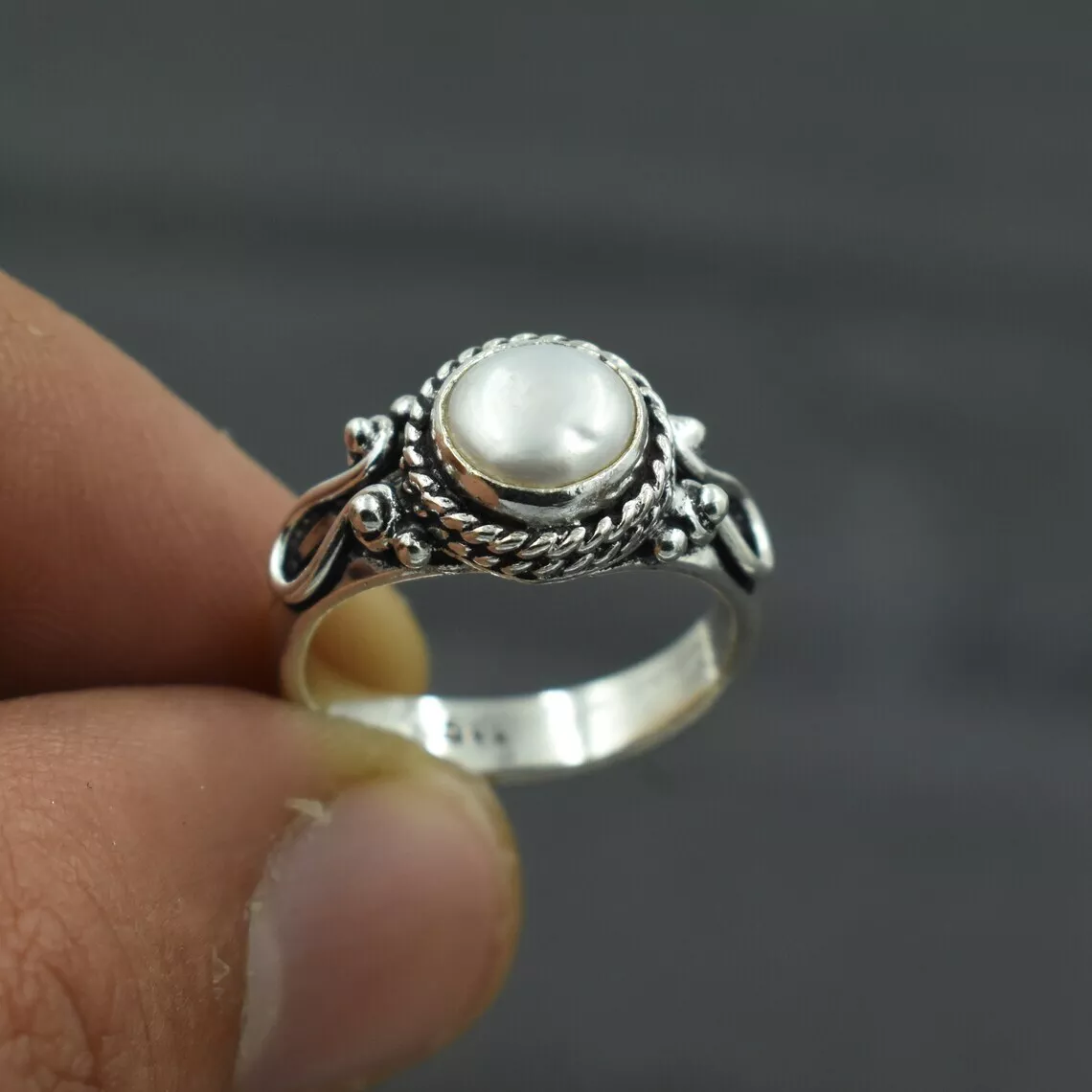 Buy 55Carat Pearl Ring 7 Carat Stone Sterling Silver Bold Men Ring Size  4,5,6,7,8,9,10,11,12,13 Online at desertcartINDIA