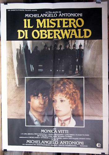 manifesto 2F film IL MISTERO DI OBERWALD Monica Vitti Michelangelo Antonioni Wybuchowe kupowanie, świetne okazje