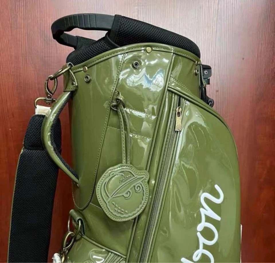 MALBON GOLF Caddy Bag Stand Type Enamel Green Synthetic Leather / 5way - Image 4 of 4
