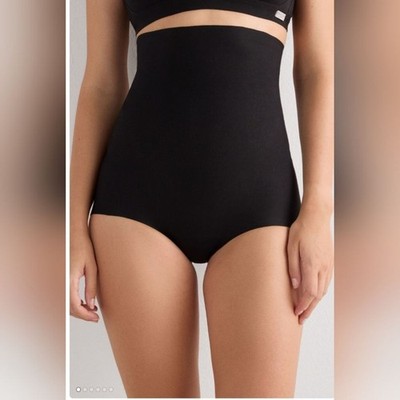 Intimissimi Black Shapewear 55$ Light Cotton High Waist Hipsters Size Small