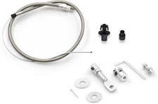 5657 Stainless Adjustable Steel Braided Throttle Cable Kit. 36" in Cable 24"