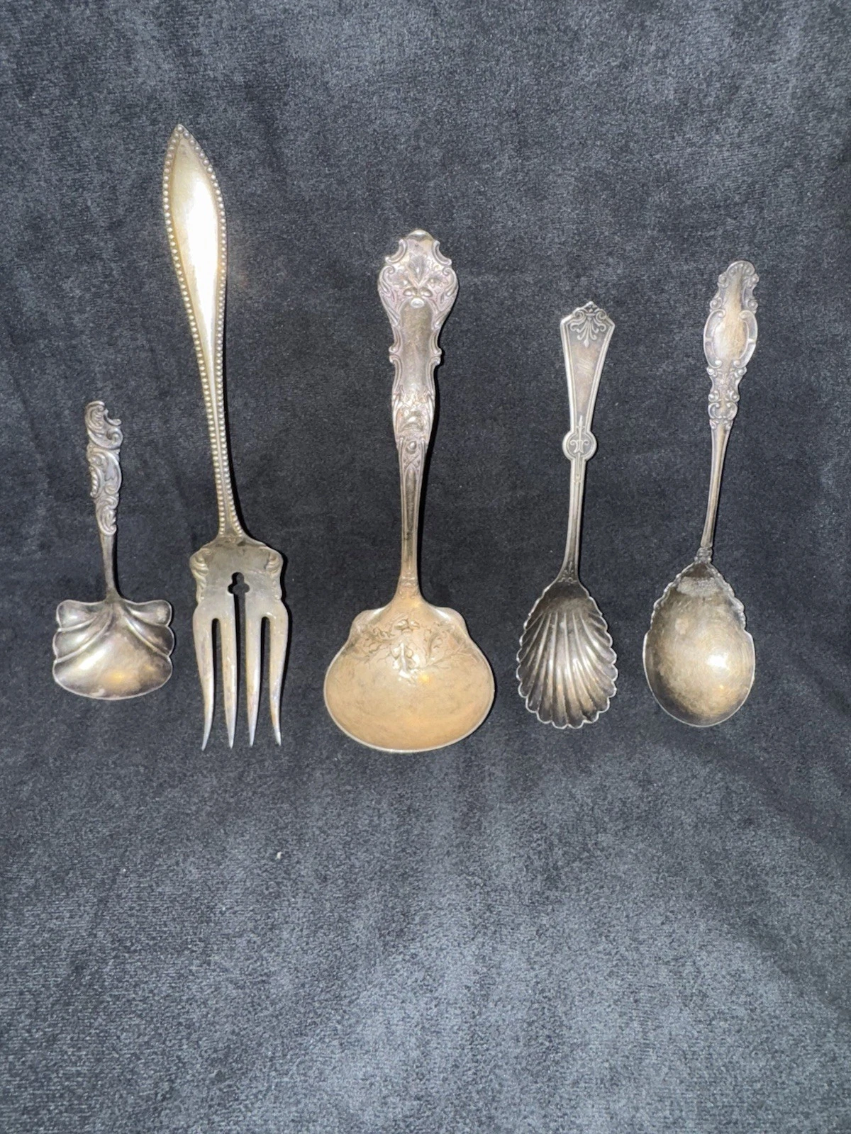 1847 Rogers Bros A1 Meridan Silver Plated Assortment, Charter Oak Acorn Ladle 7”