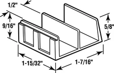 Prime-Line 191681 Nylon White Frameless Shower Door Bottom Guide 1-7/16 W in.