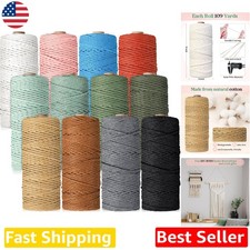 Vibrant 4mm Macrame String 12 Rolls Natural Cotton 656 Yards for Knitting