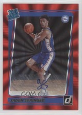 2021-22 Panini Donruss Holo Red Laser Signatures 12/49 Jaden Springer Auto 07d9