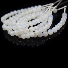 6-7 mm Erdmine A++ Mondstein Rund Glatt Edelstein 5 Zoll Unbehandelt Lose Perlen