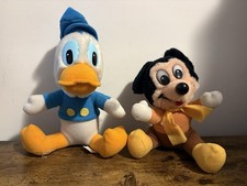 Vintage Disney Christmas Carol Plush Lot Mickey Mouse Minnie Donald Duck Korea