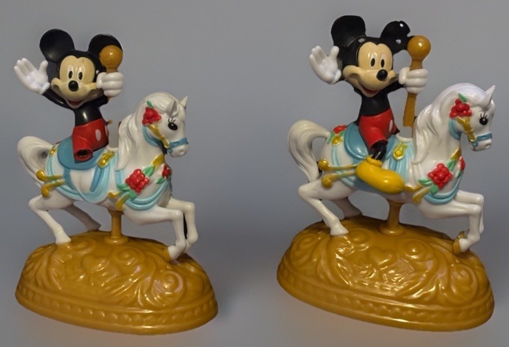 Set of 2 Disney Mickey Mouse Carousel Horse Figurines 6