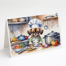 Caroline's Treasures Tibetan Spaniel The Chef Greeting Cards Pack of 8