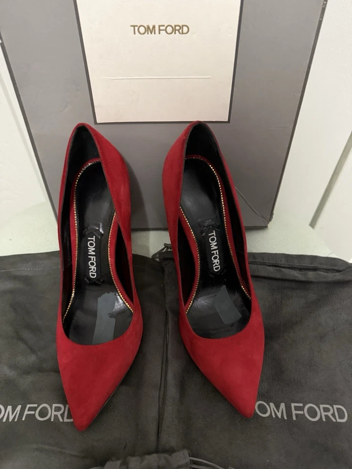 Tom Ford Tacón Gamuza Rojo Escarlata Talla 37 Foto 4 de 4