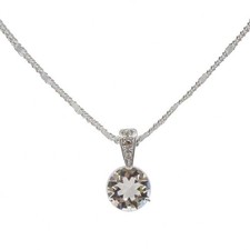 Swarovski Silver Necklace Solitaire Pendant Ladies Jewellery Rhodium Plated