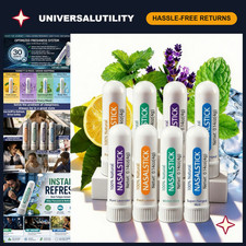 Nasal Inhaler Stick 8-Pack - Aromatherapy Scents: Lemon, Lavender, Peppermint, W