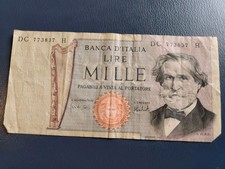 1000 Italian Lire Banknote Banca D'italia Mille Currency Bill Teatro Alla Scala