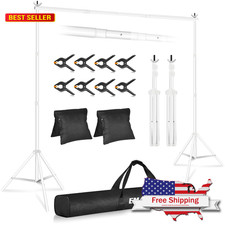 EMART Backdrop Stand 10x7ft Adjustable Photo Studio Support Kit with Crossbars