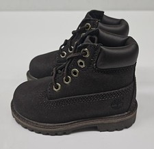 Timberland Toddlers 6 Inch Premium Boots Black Leather Size 5 footwear