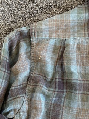 Vintage 60s Sears Milliken Rayon Plaid check Shirts Size S