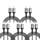 5-Pack 65W USB-C to Type-C Super Fast Braided Cable for iPhone Android 3ft 5ft