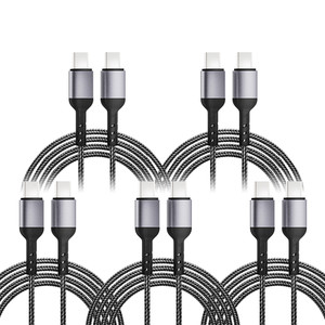5-Pack 65W USB-C to Type-C Super Fast Braided Cable for iPhone Android 3ft 5ft