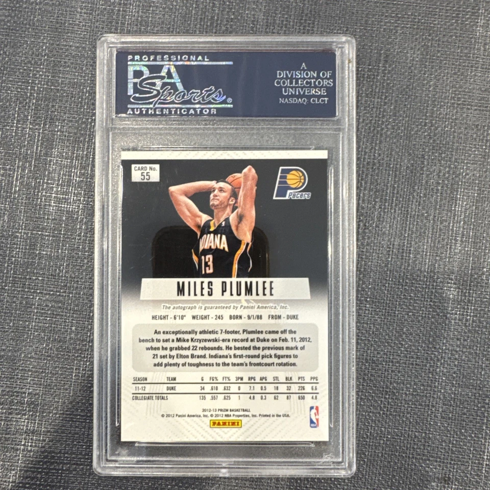 2012-13 Panini Prizm Autographs #55 Miles Plumlee Rookie RC Auto PSA 10 - Image 2 of 2