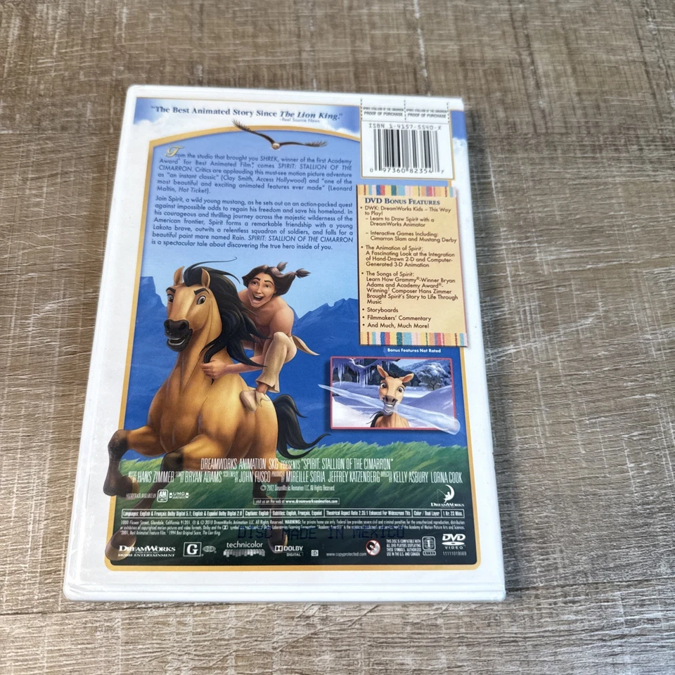 Spirit: Stallion of the Cimarron (DVD, 2002, Widescreen) Family - NEW & SEALED - Image 3 of 4