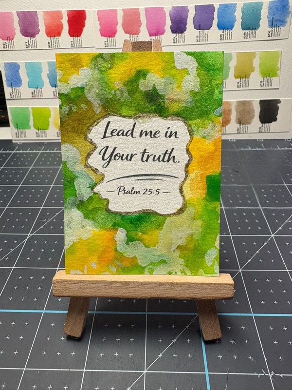 ACEO Original Bible Verse Art Watercolor Ink Mini BrushWavesStudios #024