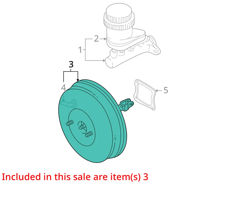 Power Brake Booster Without Traction Control Fits 00-05 ECLIPSE 30661832 — 第 3/4 张图片