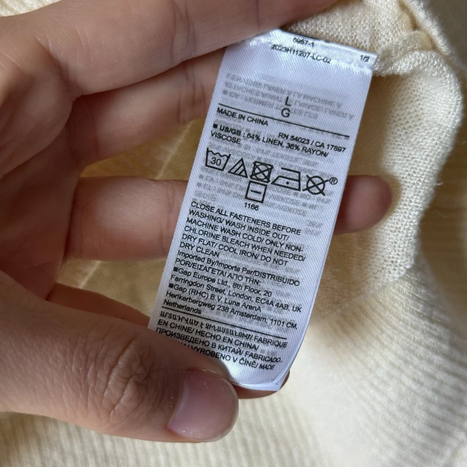 Camisa de manga larga Banana Republic Henley de lino para mujer grande delicada corta preppy Foto 4 de 4