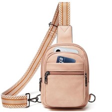 3L SMALL Faux Leather Sling Bag Fanny Packs for Women Men Mini Crossbody