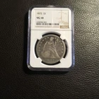 1872 liberty seated dollar NGC VG 10